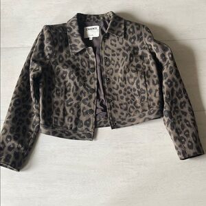 L'AGENCE Animal Print Cropped Jacket